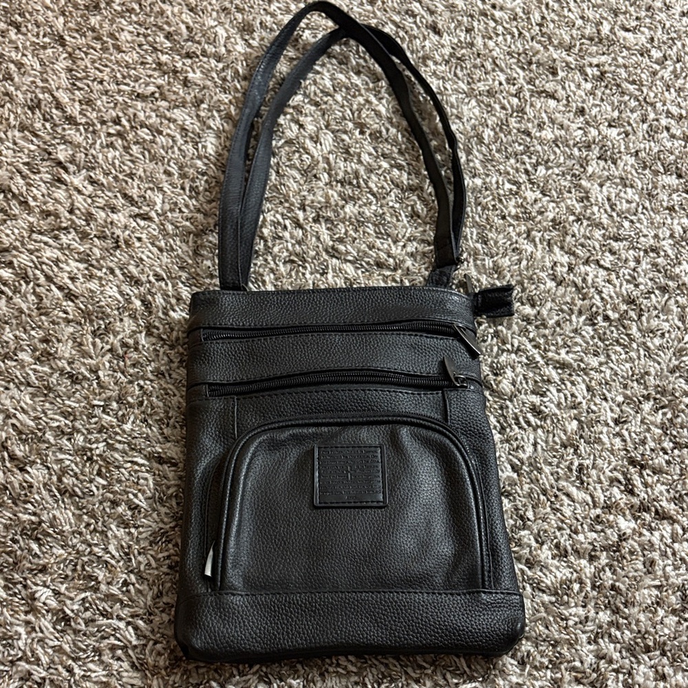 Black Leather Crossbody Bag